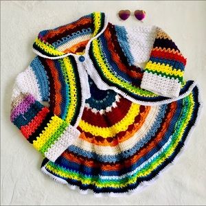 Vintage style hand made crocheted cardi size S/M